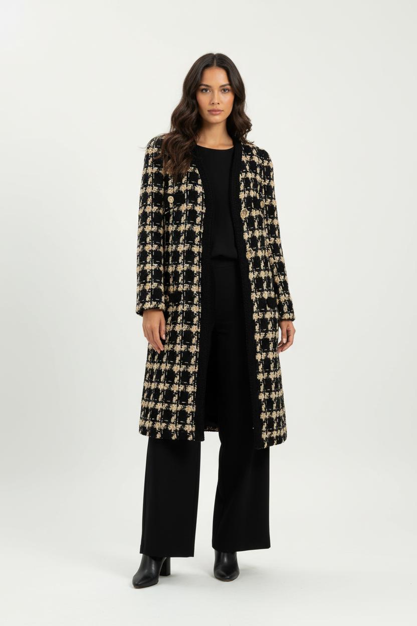 Manteau Long Noir et Beige - Taille M/38 de la marque Weill | PARAD97535 - Vendu par Paradigme - Image 1