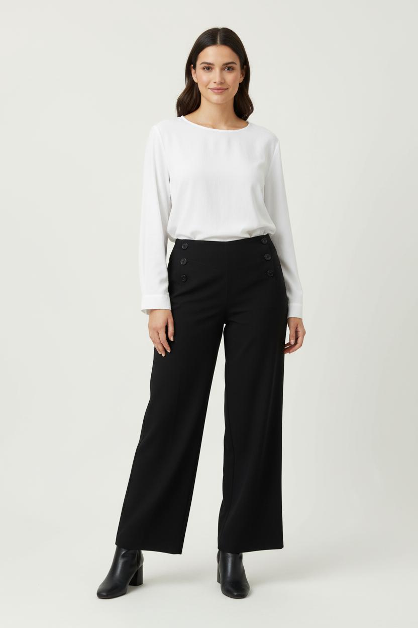 Pantalon Large Noir - Taille L/40 de la marque Ines de la Fressange Paris | PARAD97540 - Vendu par Paradigme - Image 1