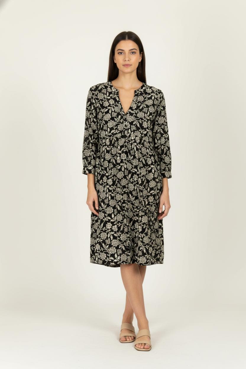 Robe Midi Noire et Beige - Taille L/40 de la marque Maison 123 | PARAD97544 - Vendu par Paradigme - Image 1
