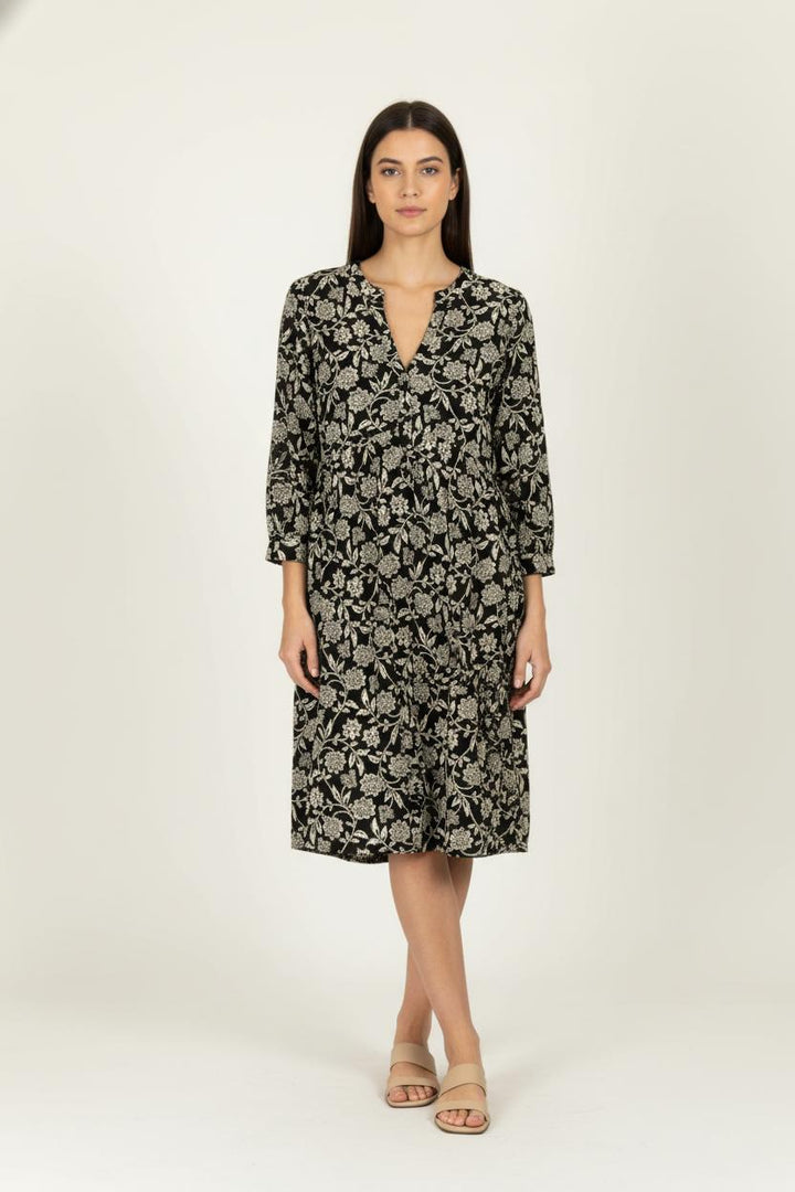 Robe Midi Noire et Beige - Taille L/40 de la marque Maison 123 | PARAD97544 - Vendu par Paradigme - Image 1