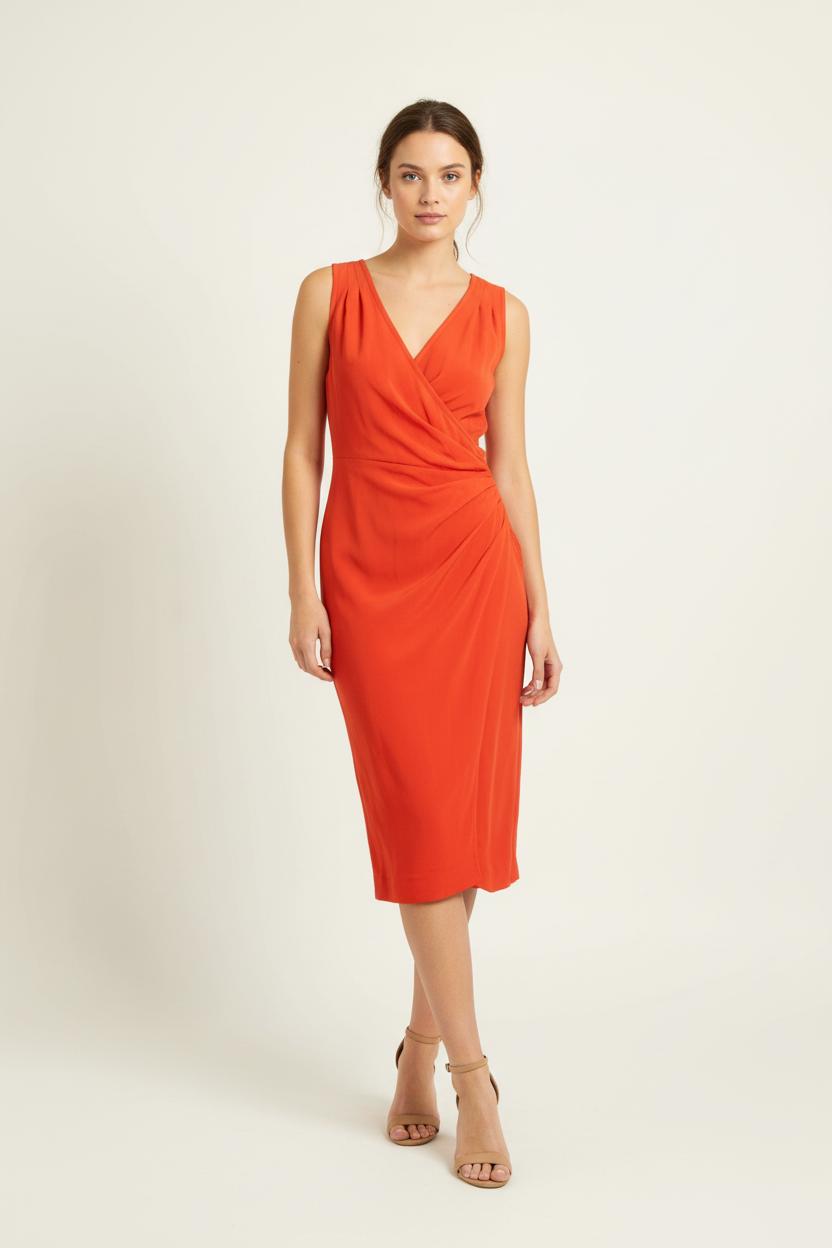 Robe Croisée Orange - Taille L/40 de la marque Paul & Joe | PARAD97545 - Vendu par Paradigme - Image 1