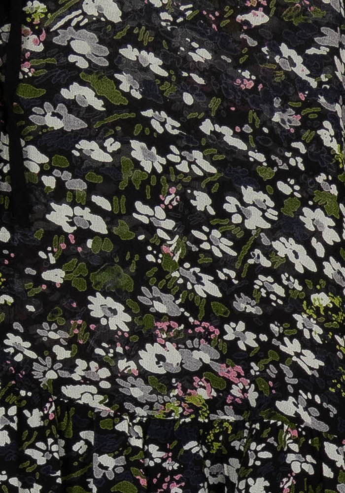 Robe Fleurie Noire et Blanche - Taille XXS/32 de la marque Ganni | PARAD97547 - Vendu par Paradigme - Image 3