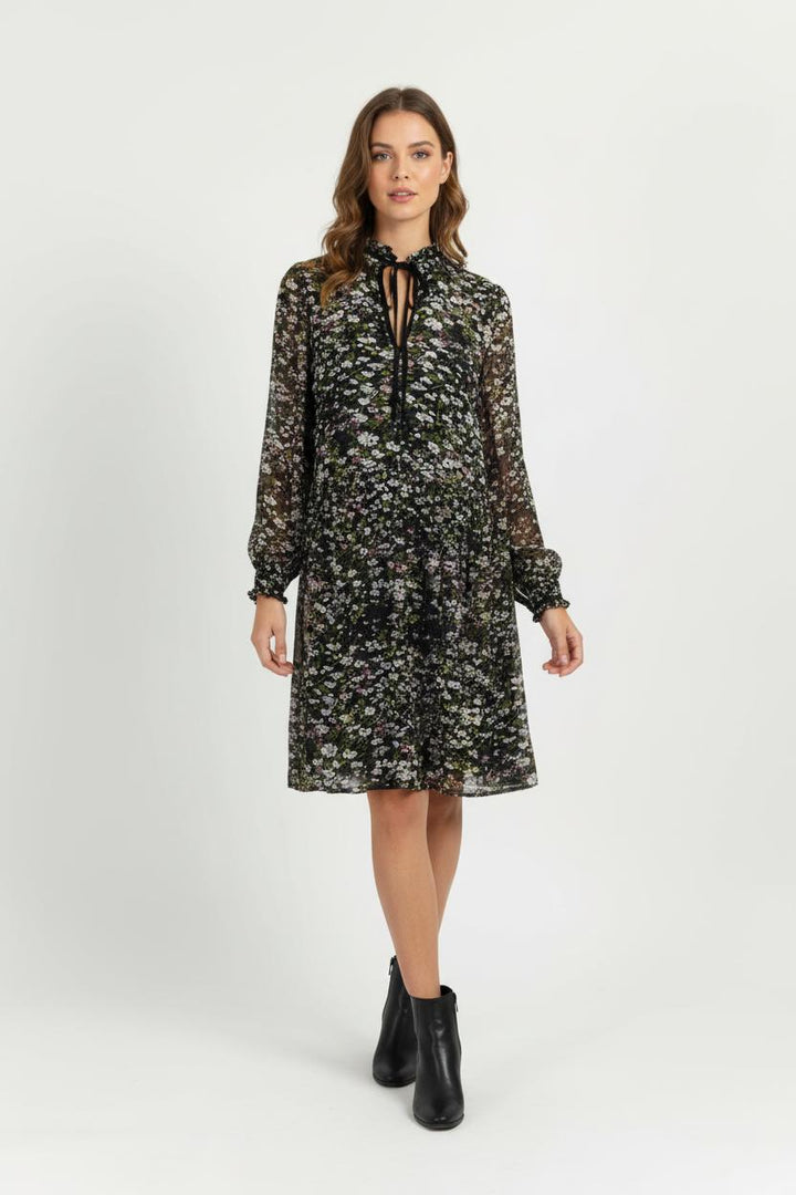 Robe Fleurie Noire et Blanche - Taille XXS/32 de la marque Ganni | PARAD97547 - Vendu par Paradigme - Image 1