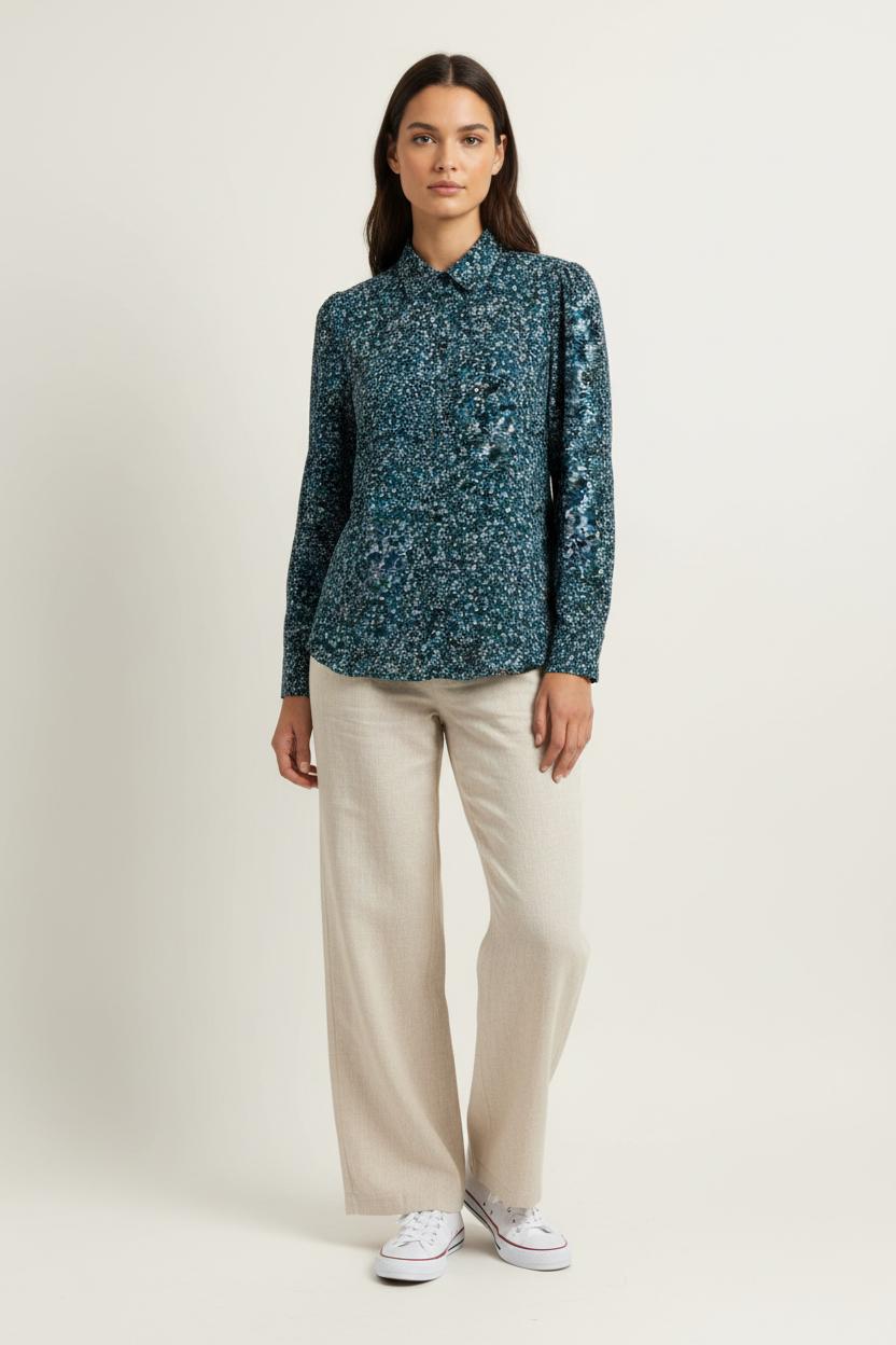 Blouse Bleue à Fleurs - Taille XS/34 de la marque Comptoir des Cotonniers | PARAD97557 - Vendu par Paradigme - Image 1