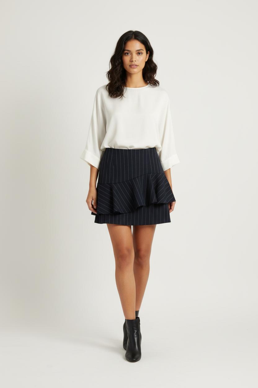 Jupe Courte Bleue - Taille M/38 de la marque Claudie Pierlot | PARAD97595 - Vendu par Paradigme - Image 1