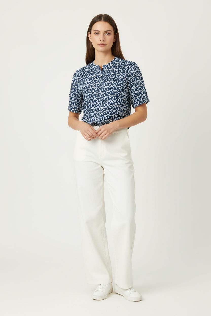 Chemisette Bleue et Blanche - Taille S/36 de la marque Caroll | PARAD97612 - Vendu par Paradigme - Image 1
