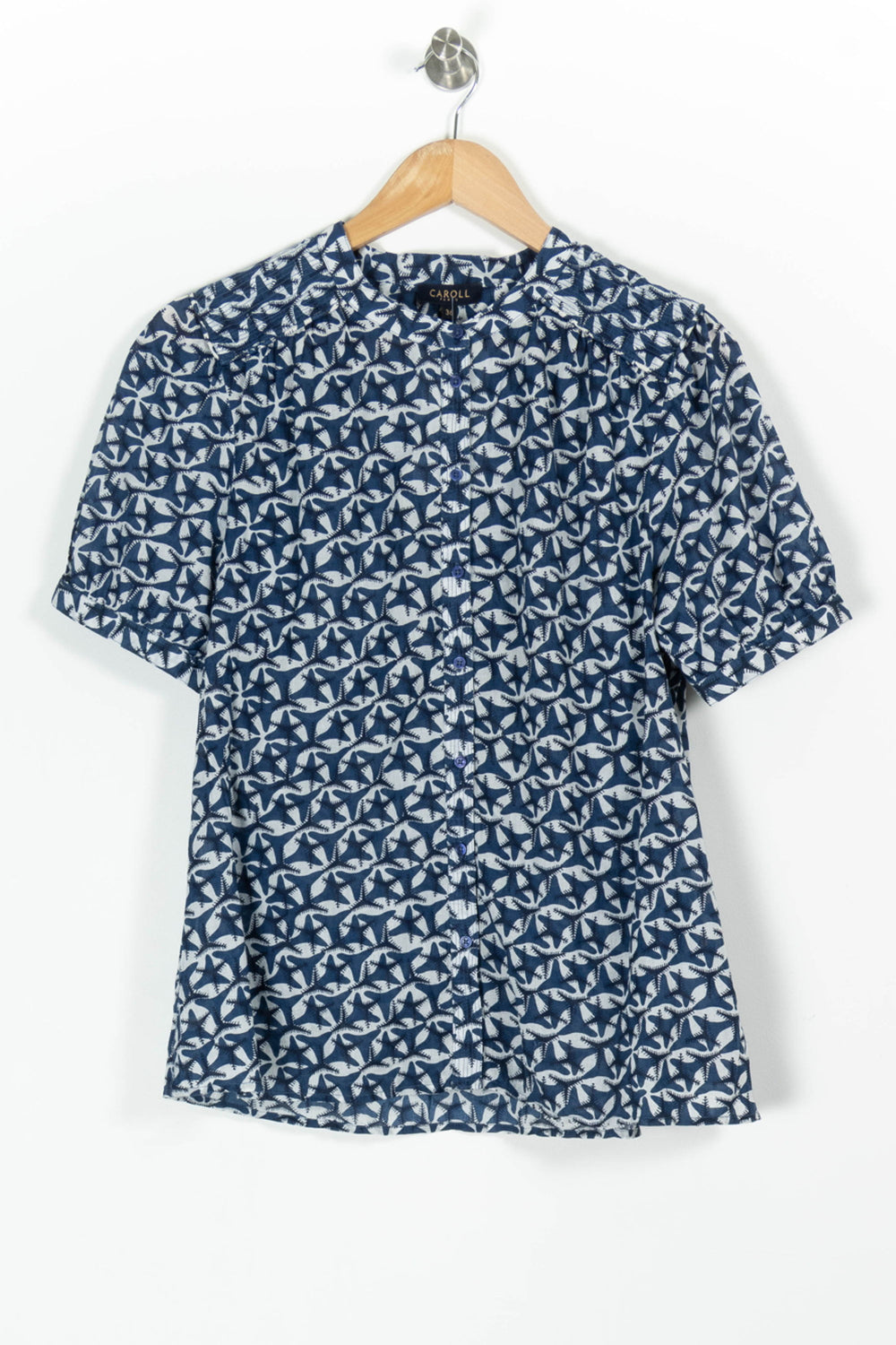 Chemisette Bleue et Blanche - Taille S/36 de la marque Caroll | PARAD97612 - Vendu par Paradigme - Image 2