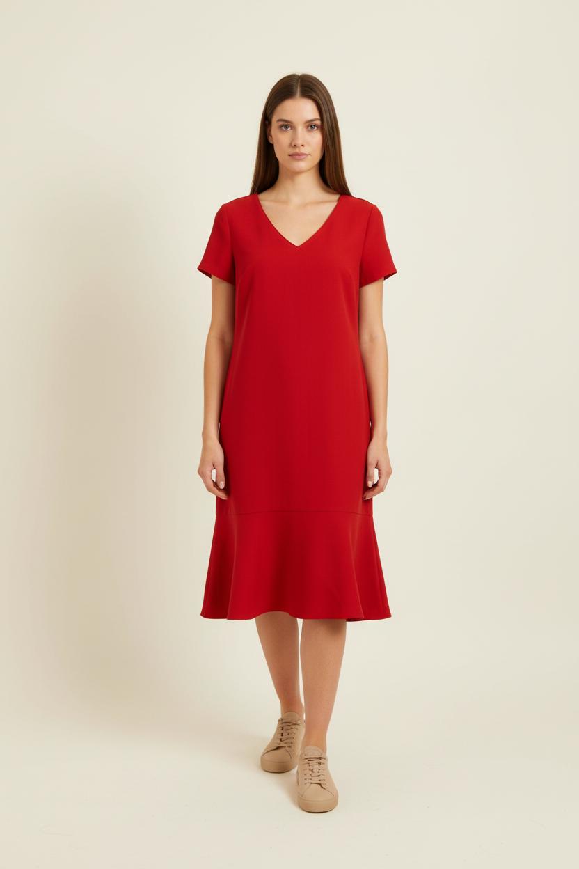 Robe Midi Rouge - Taille XL/42 de la marque Caroll | PARAD97617 - Vendu par Paradigme - Image 1