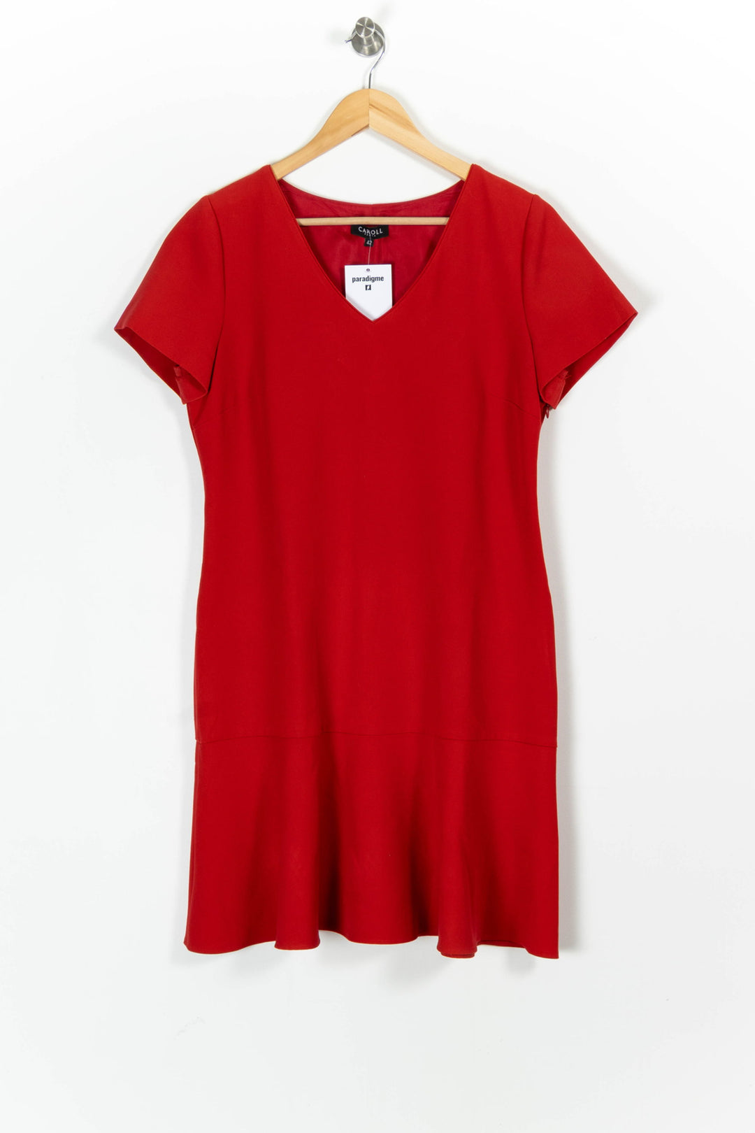 Robe Midi Rouge - Taille XL/42 de la marque Caroll | PARAD97617 - Vendu par Paradigme - Image 2
