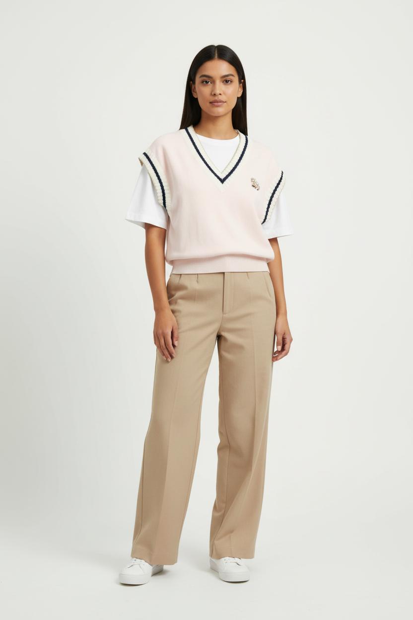 Pull Sans Manches Rose et Blanc - Taille T.U. de la marque Maje | PARAD97619 - Vendu par Paradigme - Image 1