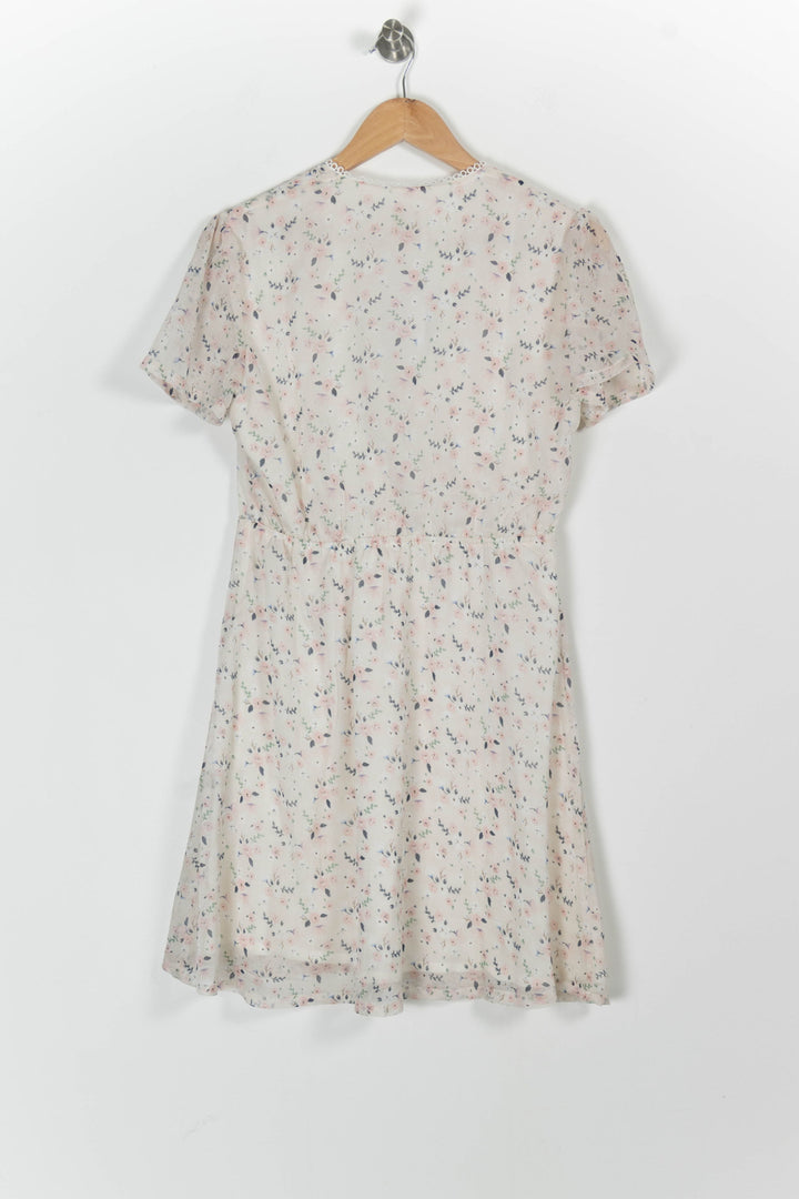 Robe Portefeuille Blanche à Fleurs - Taille S/36 de la marque Karl Marc John | PARAD97622 - Vendu par Paradigme - Image 4