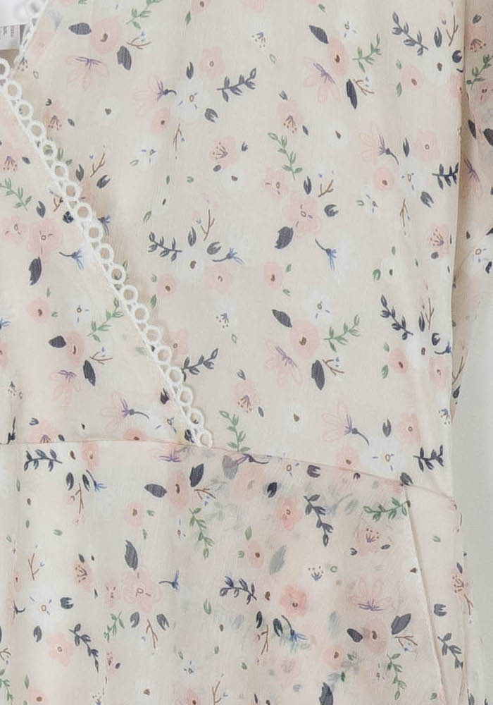 Robe Portefeuille Blanche à Fleurs - Taille S/36 de la marque Karl Marc John | PARAD97622 - Vendu par Paradigme - Image 3