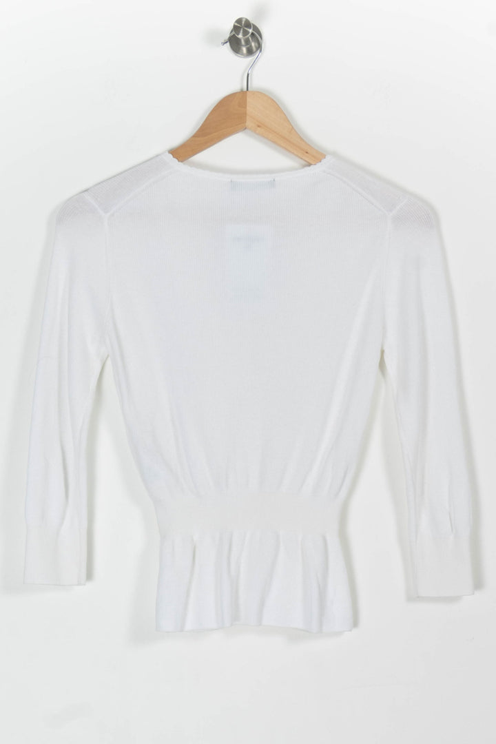 Cardigan Blanc - Taille XS/34 de la marque Tara Jarmon | PARAD97643 - Vendu par Paradigme - Image 4