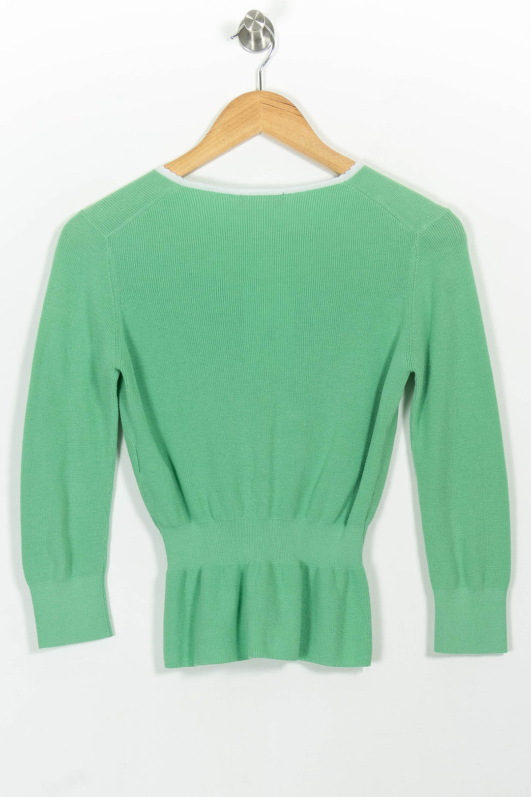 Cardigan Vert et Blanc - Taille XS/34 de la marque Tara Jarmon | PARAD97645 - Vendu par Paradigme - Image 4