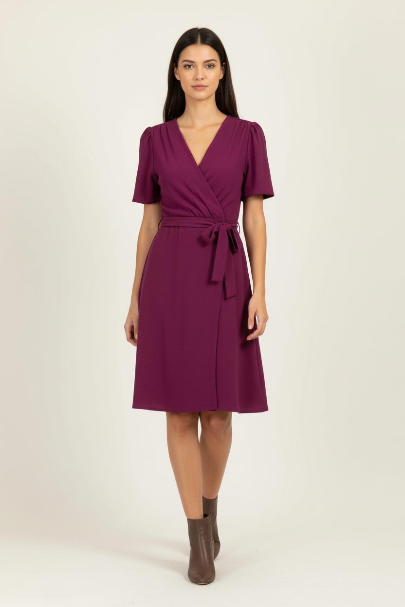 Robe Portefeuille Violette - Taille M/38 de la marque La Fée Maraboutée | PARAD97649 - Vendu par Paradigme - Image 1