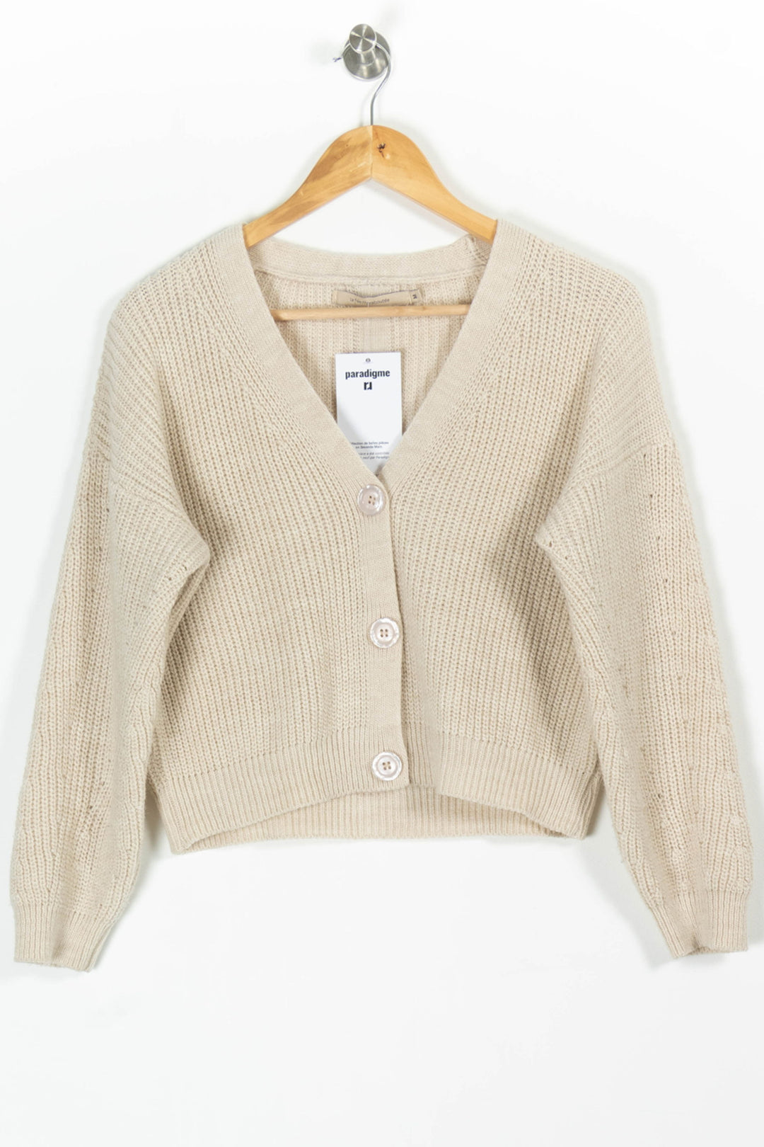 Cardigan Beige - Taille M/38 de la marque La Fée Maraboutée | PARAD97650 - Vendu par Paradigme - Image 2