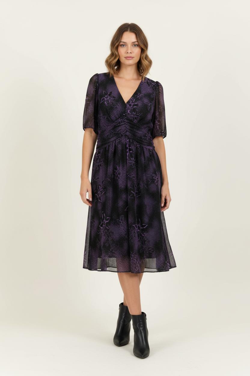 Robe Noire et Violette - Taille XL/42 de la marque IKKS | PARAD97653 - Vendu par Paradigme - Image 1