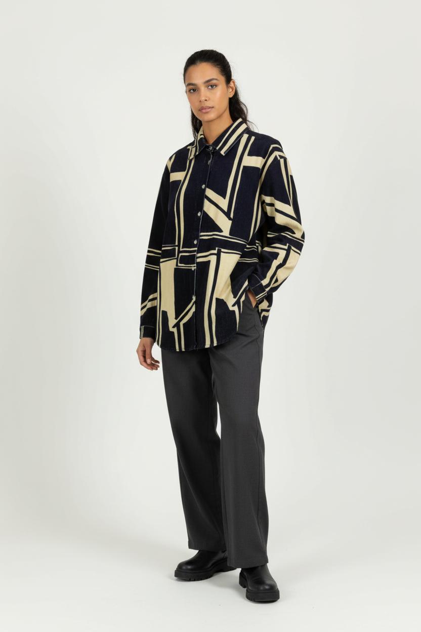 Chemise Bleu et Beige - Taille L/40 de la marque FRNCH | PARAD97666 - Vendu par Paradigme - Image 1