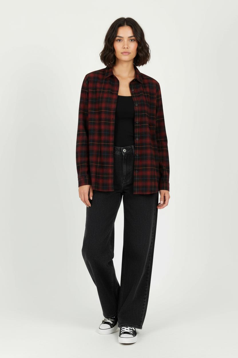 Chemise à Carreaux Bordeaux et Noir - Taille M/38 de la marque The Kooples - Sport | PARAD97674 - Vendu par Paradigme - Image 1