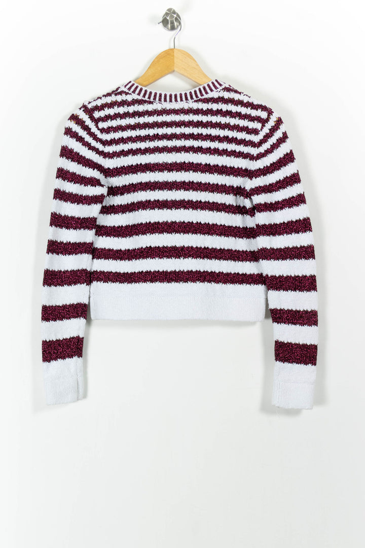 Cardigan Blanc et Bordeaux - Taille XS/34 de la marque Vanessa Bruno - Athé | PARAD97686 - Vendu par Paradigme - Image 4