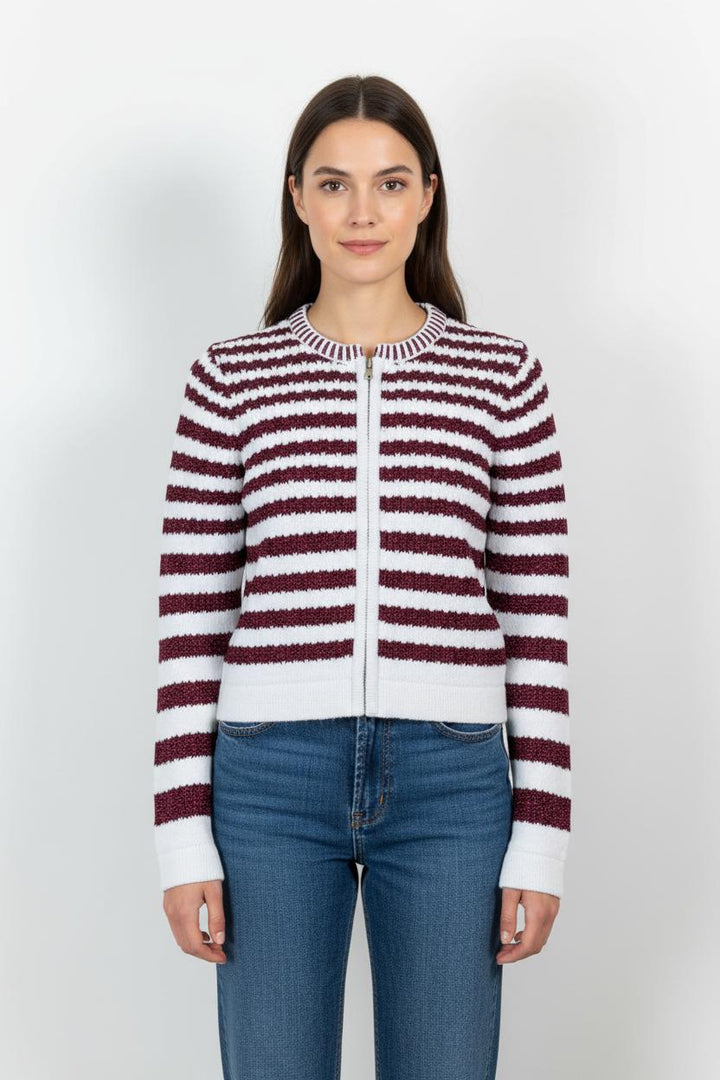 Cardigan Blanc et Bordeaux - Taille XS/34 de la marque Vanessa Bruno - Athé | PARAD97686 - Vendu par Paradigme - Image 1