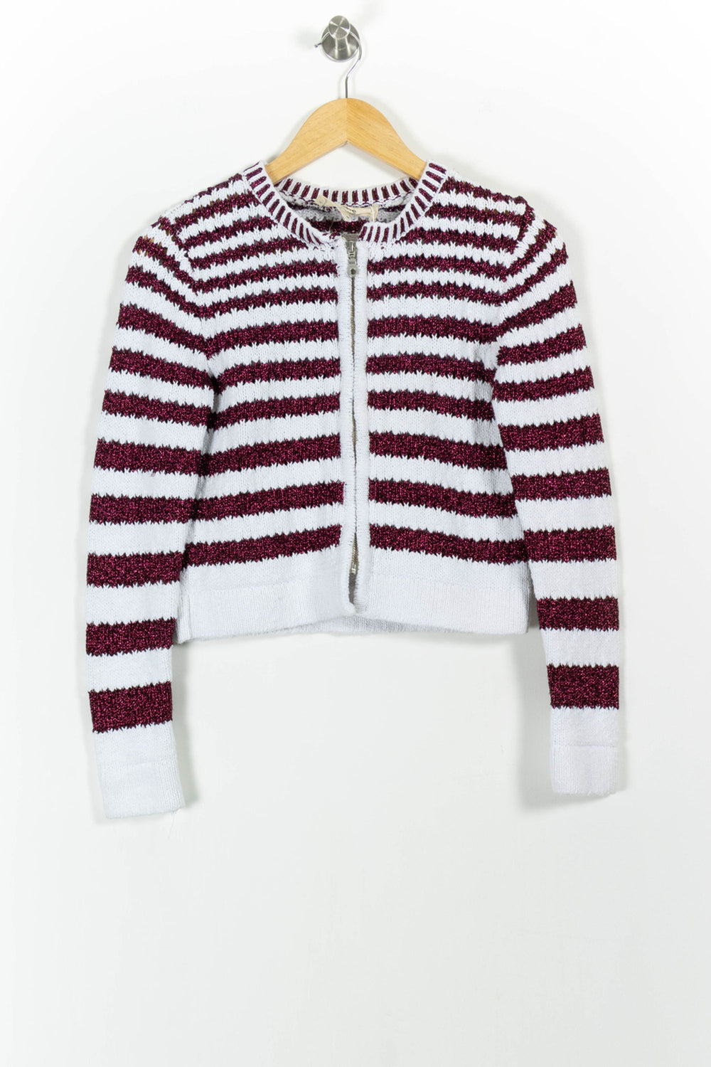 Cardigan Blanc et Bordeaux - Taille XS/34 de la marque Vanessa Bruno - Athé | PARAD97686 - Vendu par Paradigme - Image 2