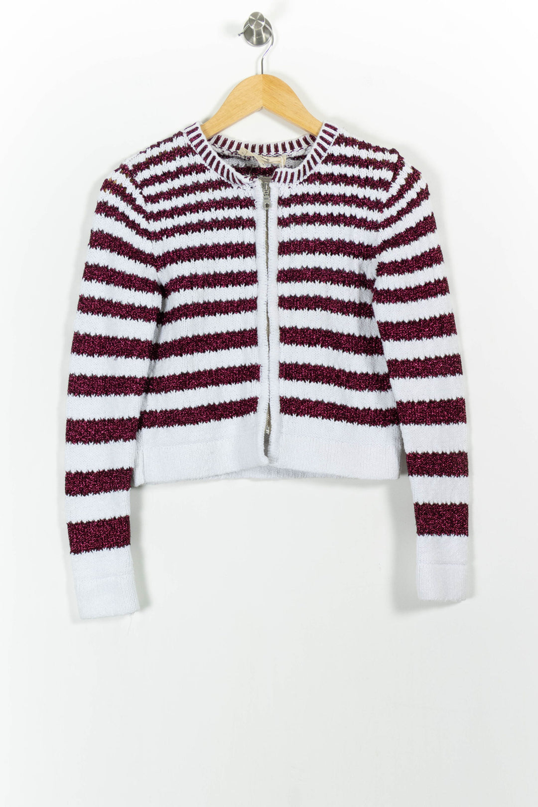 Cardigan Blanc et Bordeaux - Taille XS/34 de la marque Vanessa Bruno - Athé | PARAD97686 - Vendu par Paradigme - Image 2