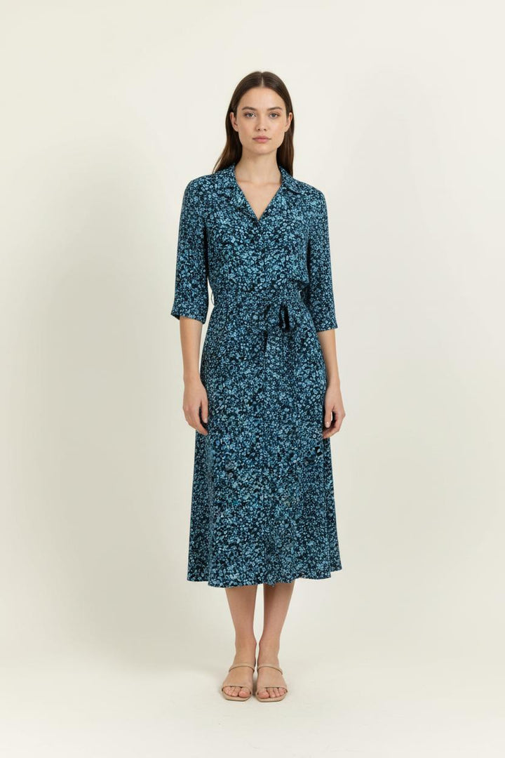 Robe Midi Bleu et Noir - Taille L/40 de la marque Claudie Pierlot | PARAD97700 - Vendu par Paradigme - Image 1