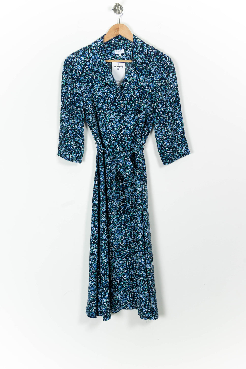 Robe Midi Bleu et Noir - Taille L/40 de la marque Claudie Pierlot | PARAD97700 - Vendu par Paradigme - Image 2