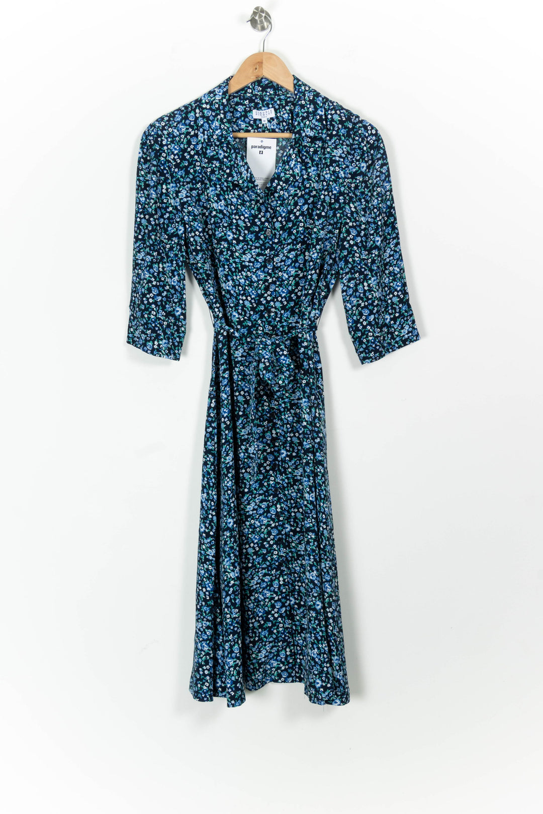 Robe Midi Bleu et Noir - Taille L/40 de la marque Claudie Pierlot | PARAD97700 - Vendu par Paradigme - Image 2