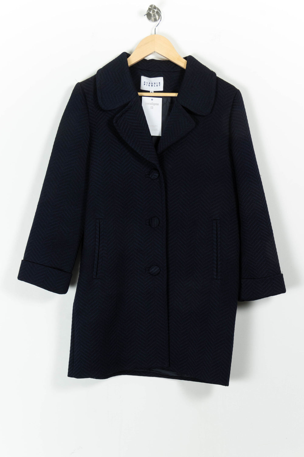 Manteau Bleu - Taille L/40 de la marque Claudie Pierlot | PARAD97701 - Vendu par Paradigme - Image 2