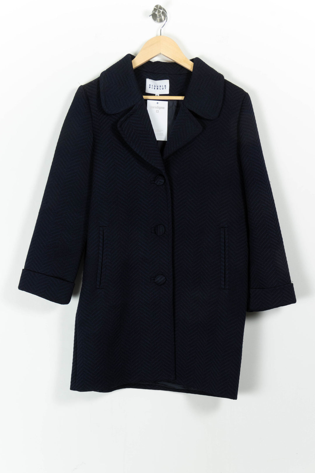 Manteau Bleu - Taille L/40 de la marque Claudie Pierlot | PARAD97701 - Vendu par Paradigme - Image 2