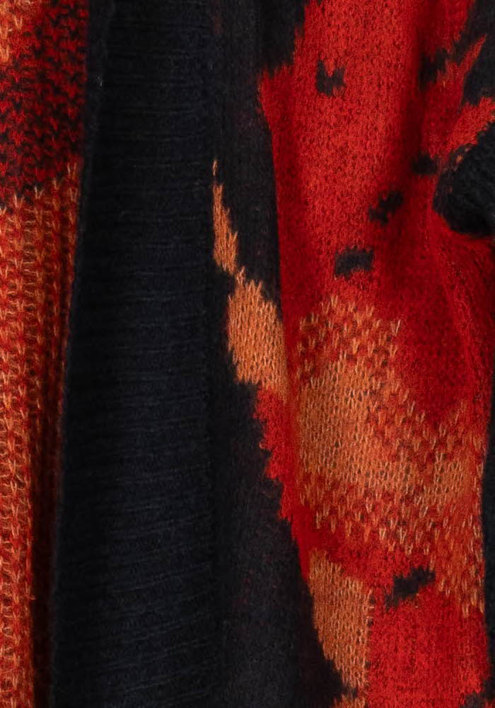 Cardigan Noir et Rouge - Taille S/36 de la marque La Fée Maraboutée | PARAD97706 - Vendu par Paradigme - Image 3