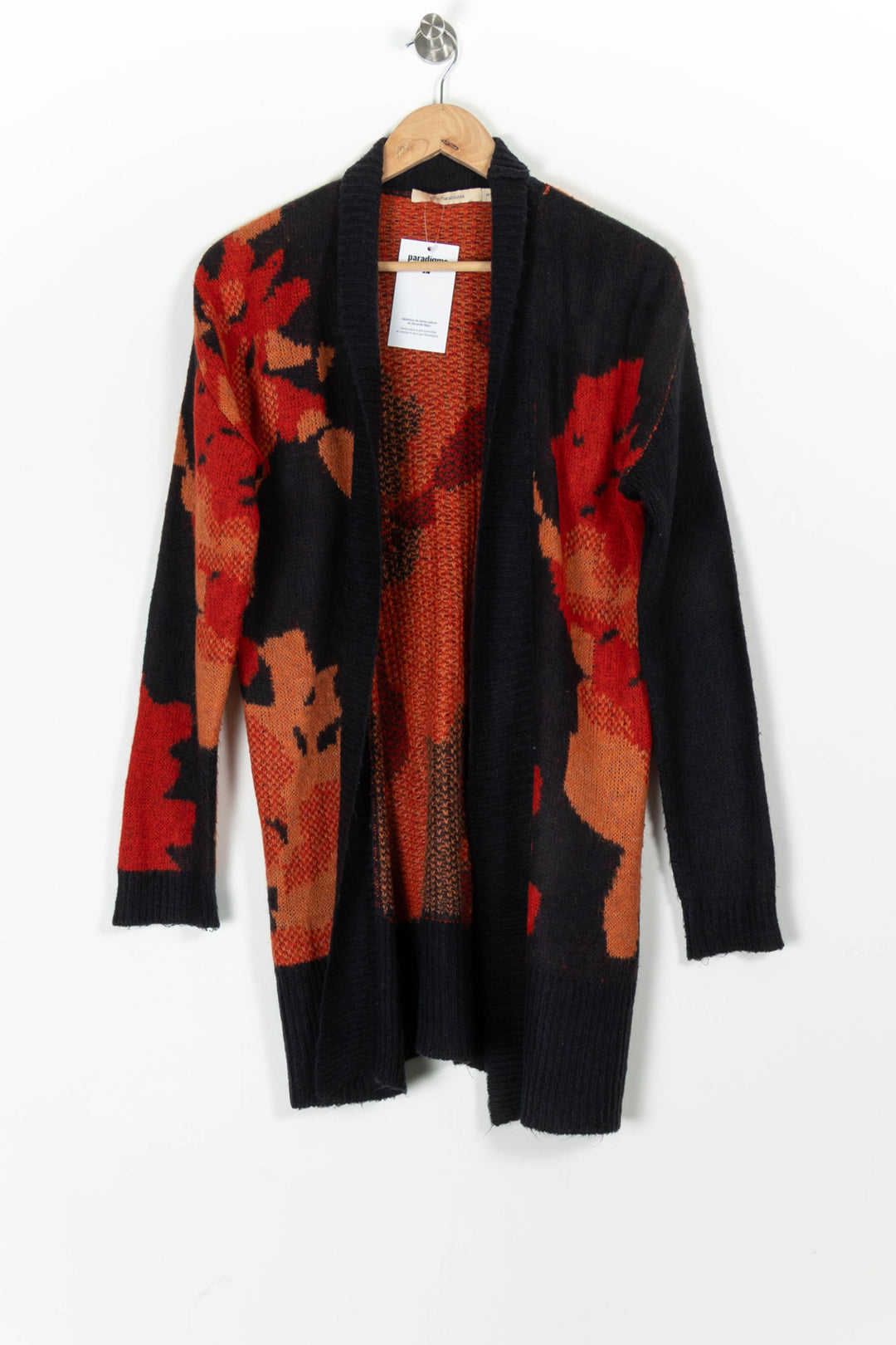 Cardigan Noir et Rouge - Taille S/36 de la marque La Fée Maraboutée | PARAD97706 - Vendu par Paradigme - Image 2