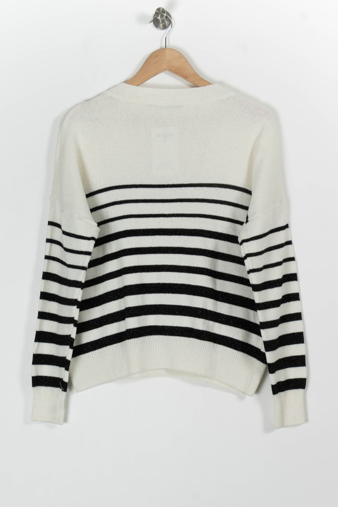 Pull Blanc et Noir - Taille S/36 de la marque La Fée Maraboutée | PARAD97711 - Vendu par Paradigme - Image 4