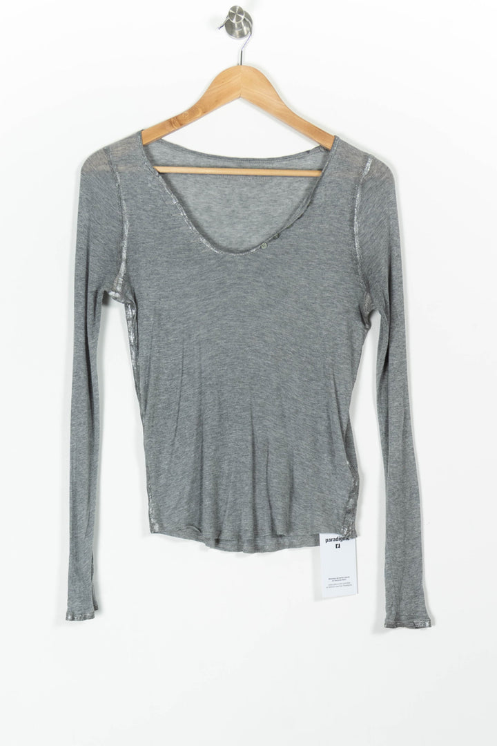 T-shirt Manches Longues Gris - Taille S/36 de la marque Zadig&Voltaire | PARAD97727 - Vendu par Paradigme - Image 2