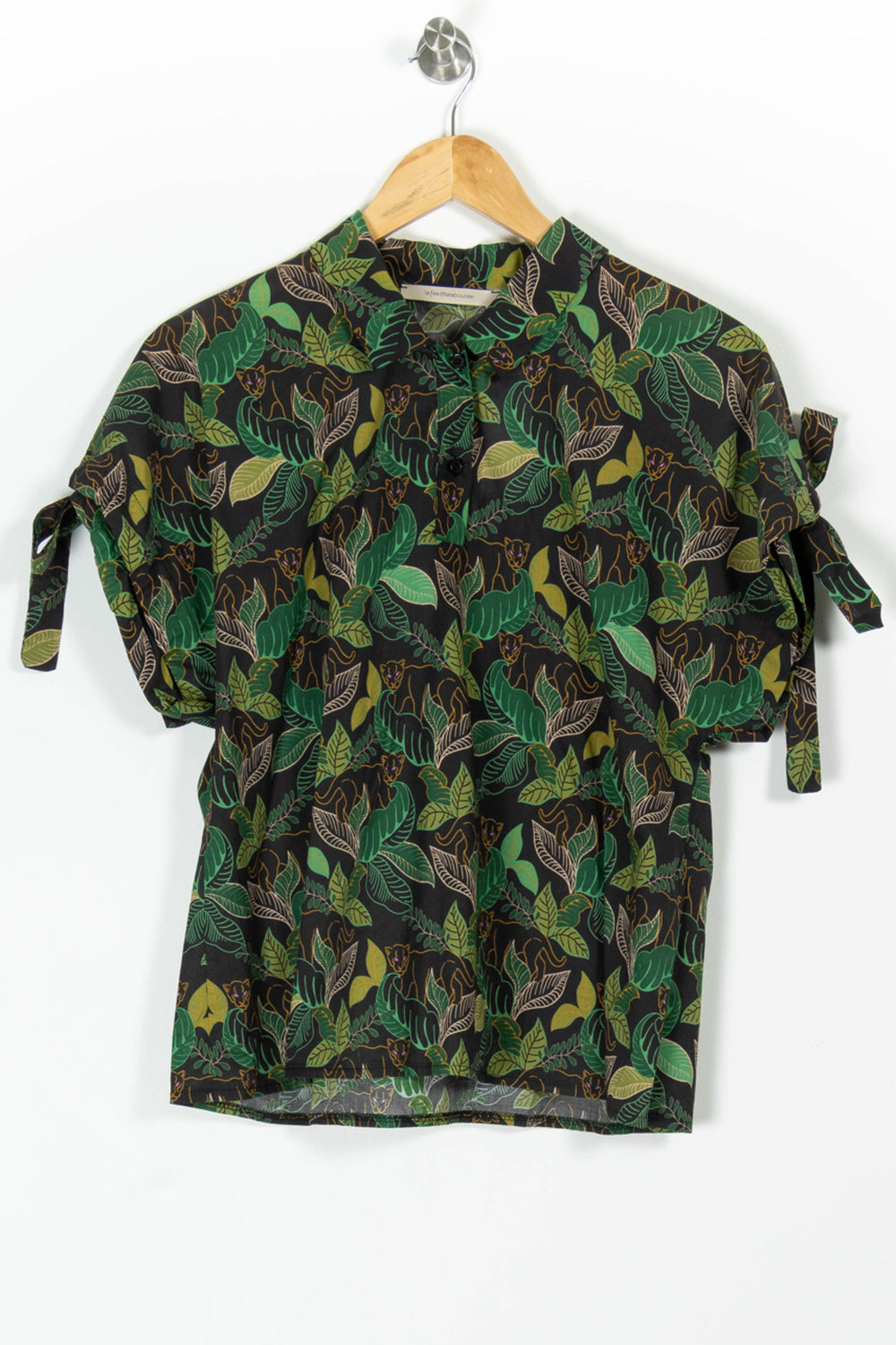 Blouse Noire et Verte - Taille XL/42 de la marque La Fée Maraboutée | PARAD97734 - Vendu par Paradigme - Image 2