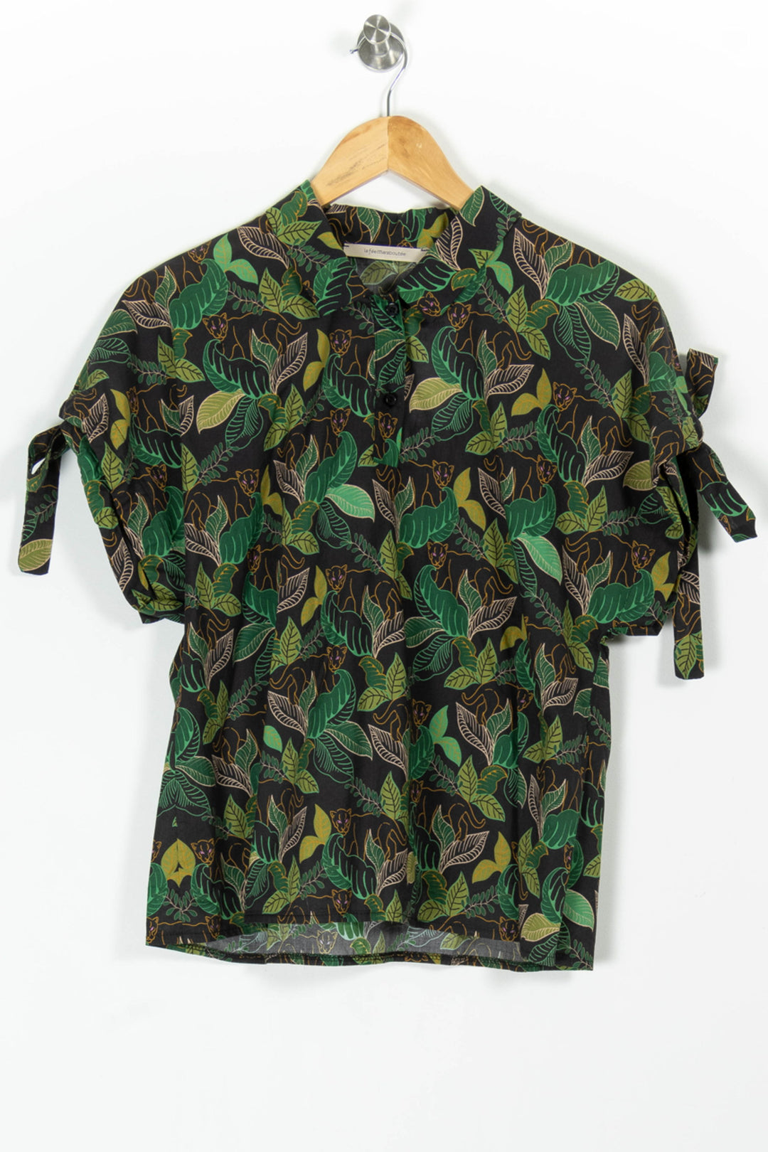Blouse Noire et Verte - Taille XL/42 de la marque La Fée Maraboutée | PARAD97734 - Vendu par Paradigme - Image 2