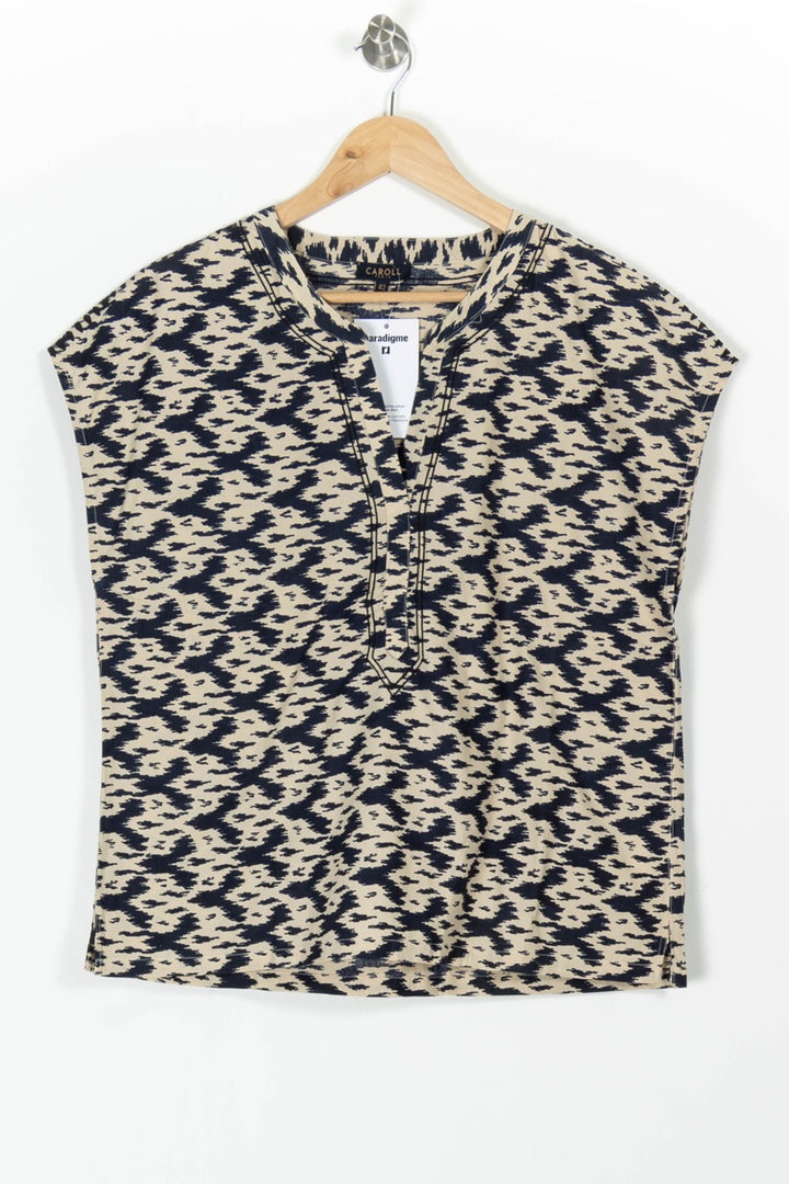 Blouse Beige et Marine - Taille XL/42 de la marque Caroll | PARAD97736 - Vendu par Paradigme - Image 2