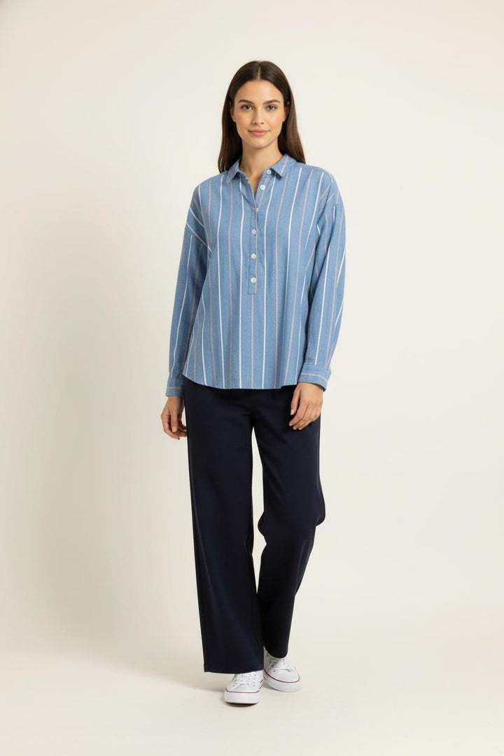 Chemise Bleu et Blanc - Taille L/40 de la marque Caroll | PARAD97737 - Vendu par Paradigme - Image 1