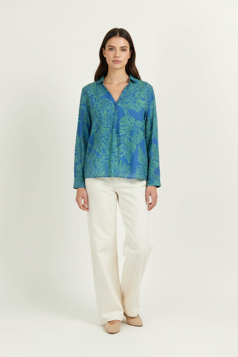Blouse Bleu et Vert - Taille L/40 de la marque Sud express | PARAD97739 - Vendu par Paradigme - Image 1