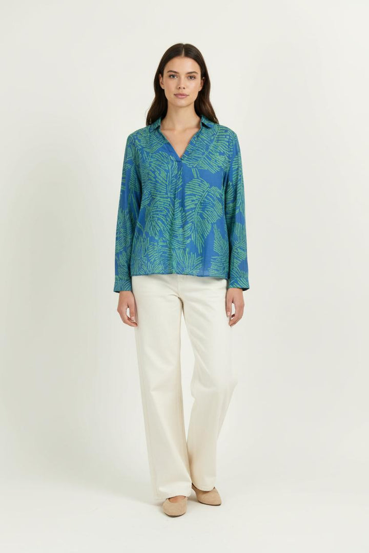 Blouse Bleu et Vert - Taille L/40 de la marque Sud express | PARAD97739 - Vendu par Paradigme - Image 1