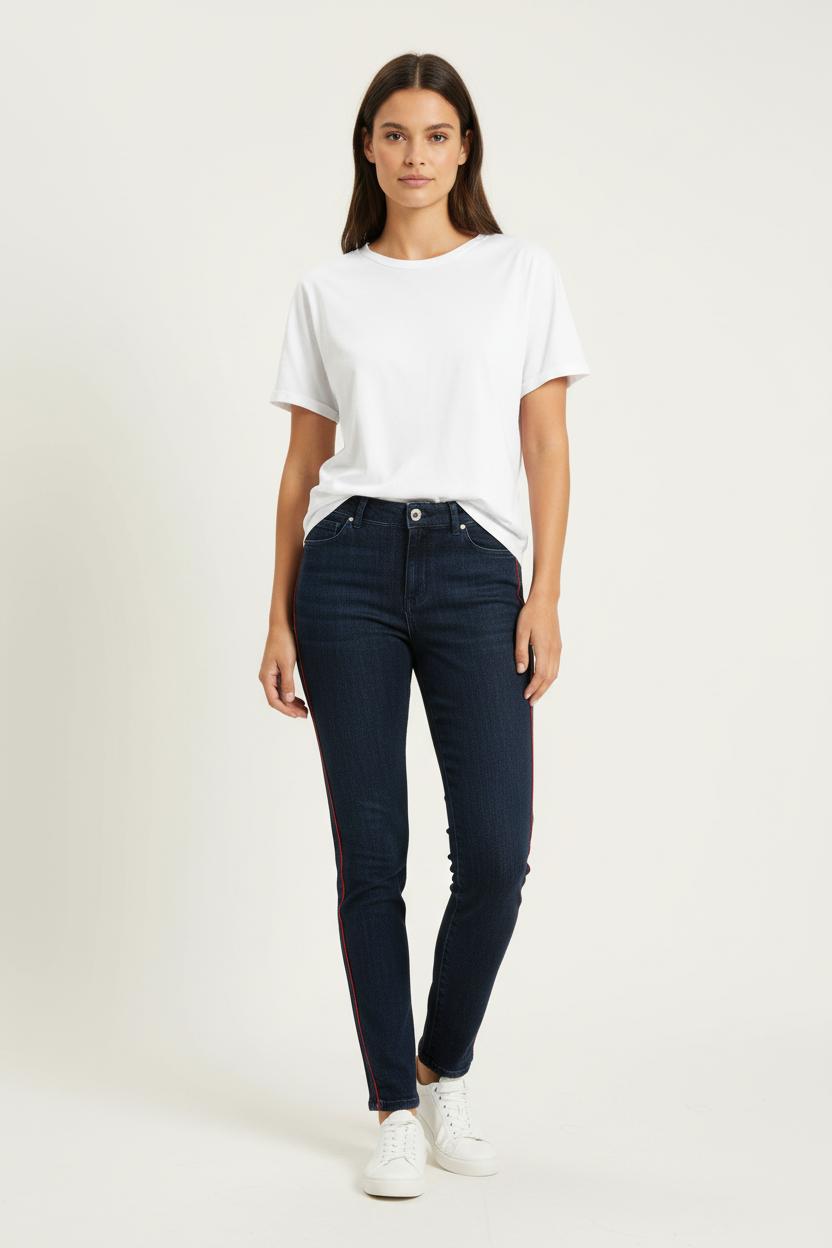 Jean Skinny Bleu et Rouge - Taille L/40 de la marque IKKS | PARAD97745 - Vendu par Paradigme - Image 1