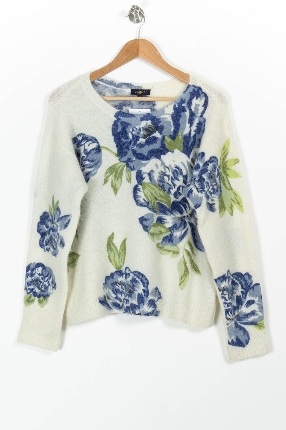 Pull Blanc et Bleu - Taille M/38 de la marque Caroll | PARAD97751 - Vendu par Paradigme - Image 2