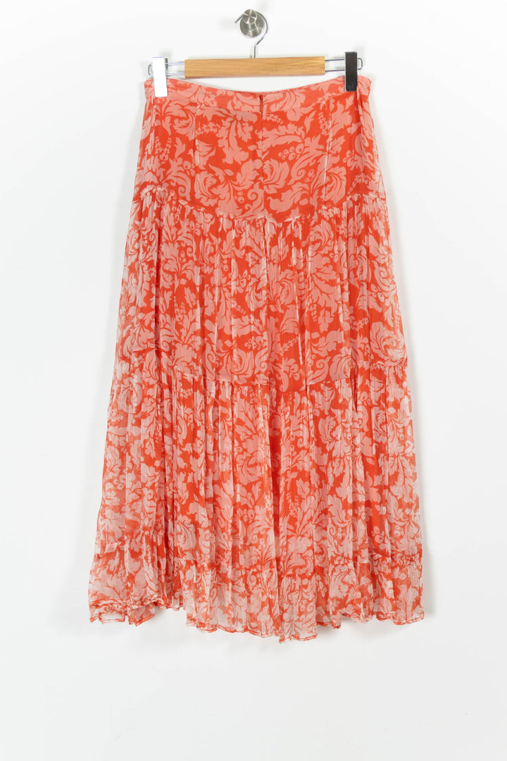 Jupe Longue Orange et Blanche - Taille M/38 de la marque Caroll | PARAD97756 - Vendu par Paradigme - Image 4