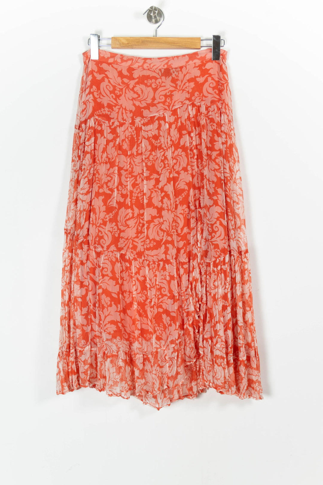 Jupe Longue Orange et Blanche - Taille M/38 de la marque Caroll | PARAD97756 - Vendu par Paradigme - Image 2