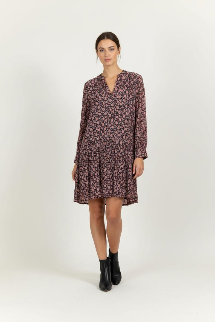 Robe Imprimée Rose et Bleu Marine - Taille S/36 de la marque Caroll | PARAD97758 - Vendu par Paradigme - Image 1