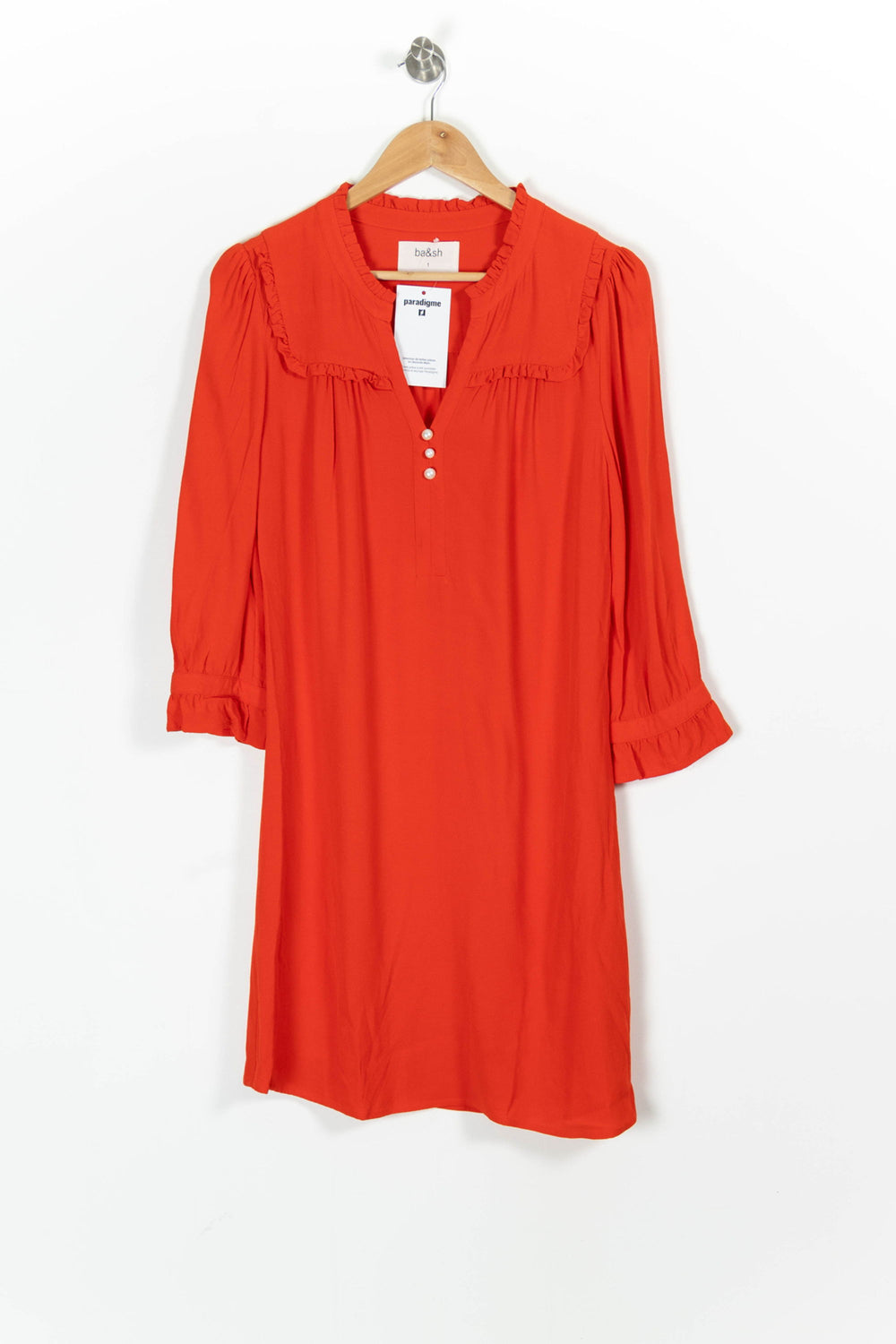 Robe Midi Rouge - Taille S/36 de la marque ba&sh | PARAD97766 - Vendu par Paradigme - Image 2