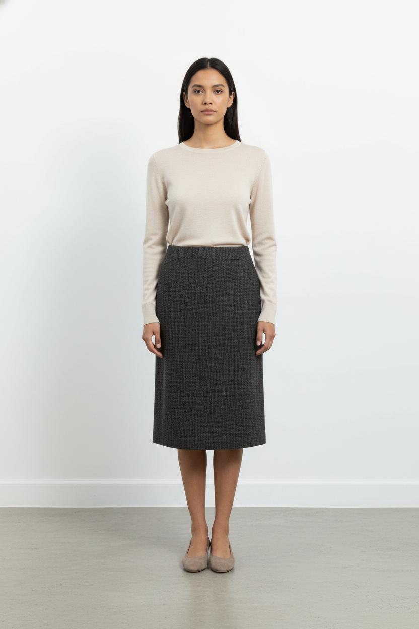 Jupe Droite Marron - Taille L/40 de la marque Max Mara | PARAD97767 - Vendu par Paradigme - Image 1