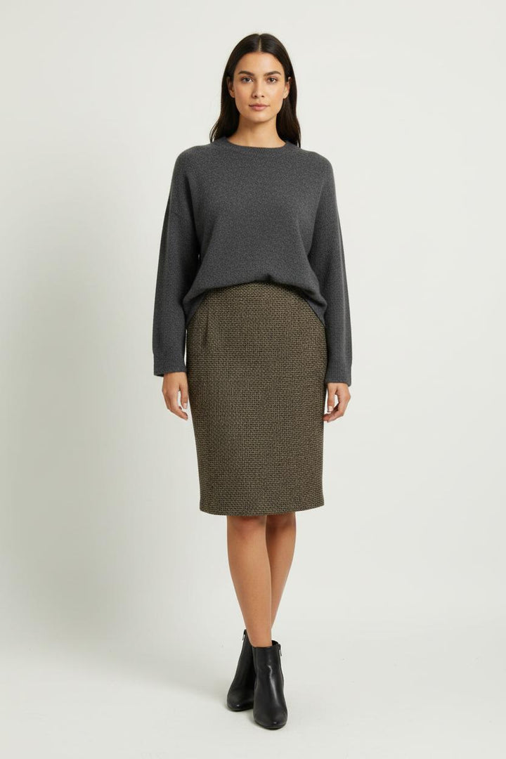 Jupe Droite Marron - Taille L/40 de la marque Max Mara | PARAD97768 - Vendu par Paradigme - Image 1